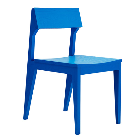 Objekte unserer Tage Stuhl 'Schulz' Esche Berliner Blau lackiert