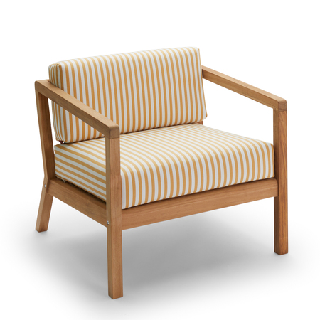 Skagerak Lounger 'Virkelyst' Teak, Gold-gelbe Streifen