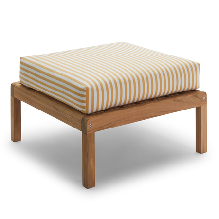 Skagerak Pouf 'Virkelyst' Teak, Gold-gelbe Streifen