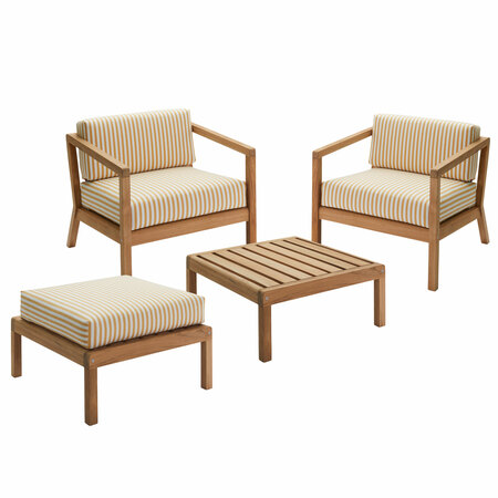 Garten-Lounge-Set 'Virkelyst' für 3 mit Pouf
