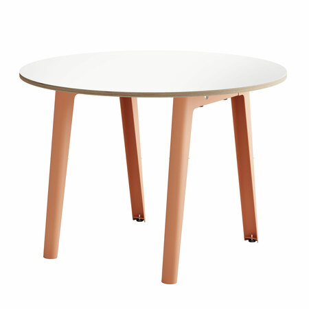 TIPTOE New modern round table - White laminate Esche rosa