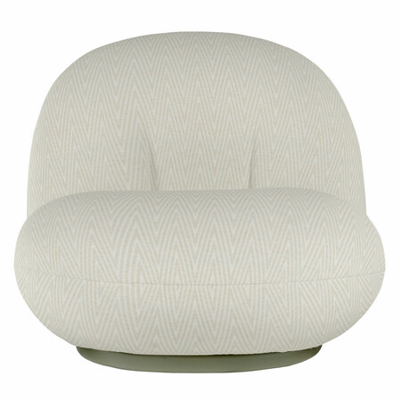 Gubi Pacha Outdoor Lounge Chair - Fully Upholstered, Swivel Weiss-Elfenbein 002 - Chevron