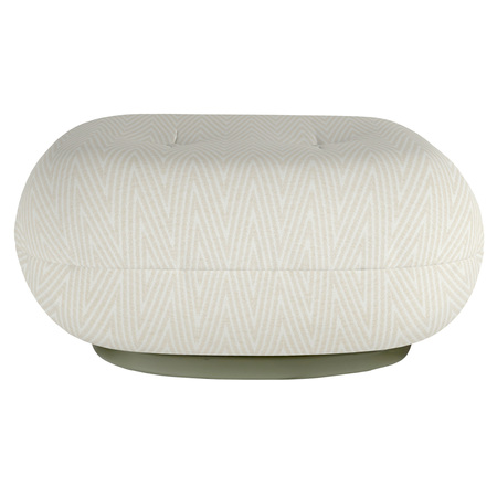 Gubi Pacha Outdoor Ottoman - Fully Upholstered, Swivel  Weiss-Elfenbein 002 - Chevron