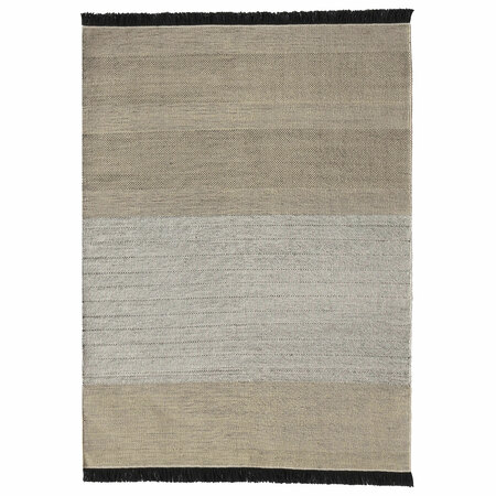 Nanimarquina Teppich Tres Outdoor Stripes B: 170 cm / L: 240 cm , Schwarz-Beige gestreift