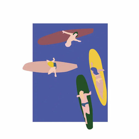 Illustration Surfers von Paper Collective