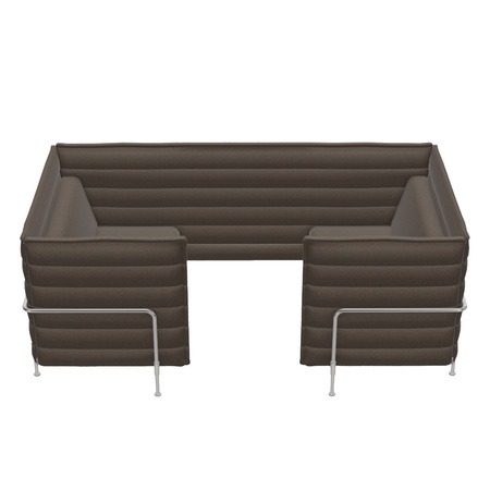 Vitra Alcove Love Seat Lowback Muskat 03 - Cosy 2, Glanzchrom, Filzgleiter
