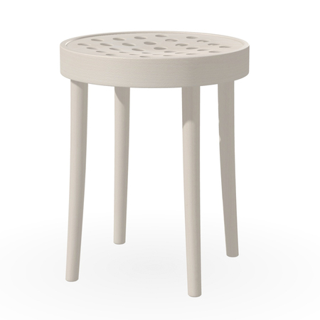 Ton Hocker 822 H: 46 cm , Filzgleiter weiss, White powder gebeizt (B276)	