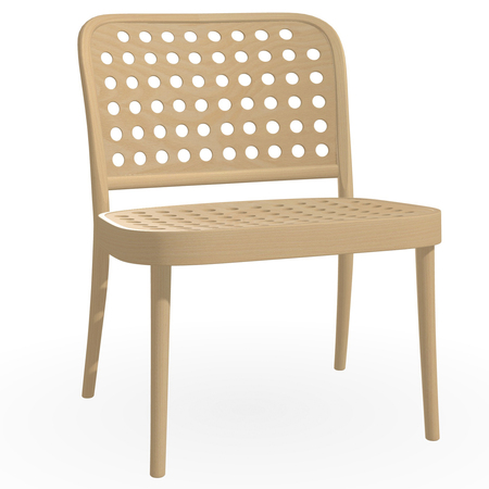 Ton Lounge Stuhl 822 Filzgleiter weiss, Natur geölt, Ohne Armlehnen