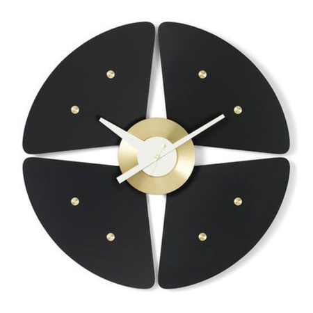 Vitra Petal Clock Schwarz-Messing