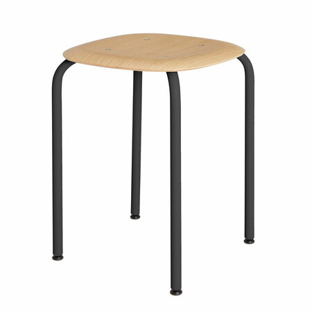 Embru Hocker 2100 Basaltschwarz, Eichenfurnier natur