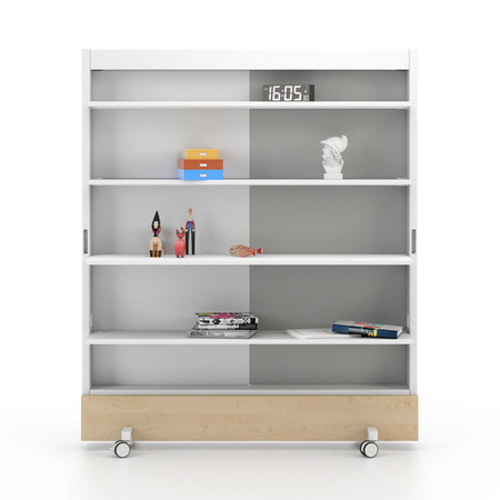 Trennwand 'Dancing Wall' mit Stoffwand, Whiteboard & 4 Regalen Vitra