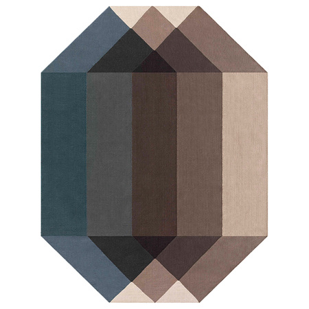 Gan-Rugs Teppich 'Diamond' 170 x 220 cm, Blau-Braun