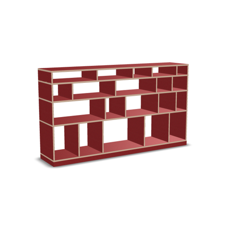 Nils Holger Moormann Regal Egal H 104.2 cm - 4 Stufen FU rot, B: 174.4 cm