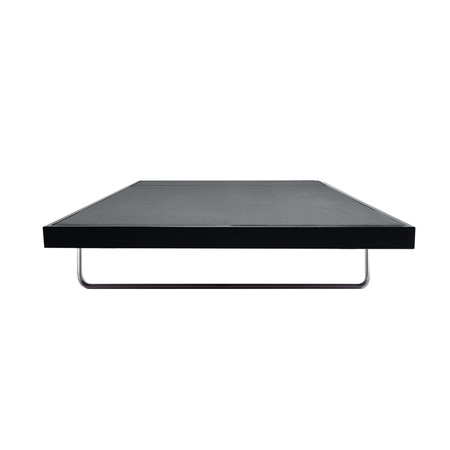 Thut  Bett '943' Kufen Aluminium eloxiert, B: 90 cm / T: 200 cm, Esche schwarz lackiert