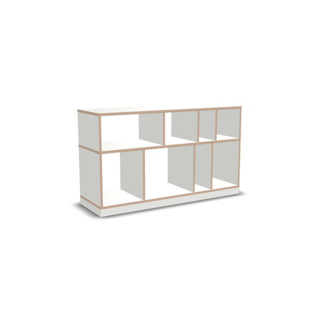 Nils Holger Moormann Regal Egal H: 67.6 cm - 2 Stufen FU weiss, B: 116.8 cm