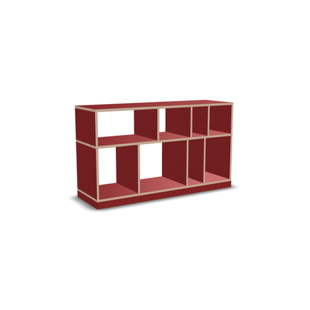 Nils Holger Moormann Regal Egal H: 67.6 cm - 2 Stufen FU rot, B: 116.8 cm