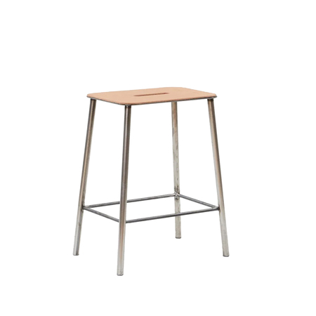 Frama Furniture Adam Stool Leather H: 50 cm , Leder Natur / Schwarz