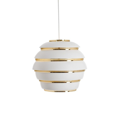 Artek Lampe 'Beehive' von Alvar Aalto Weiss / Messing
