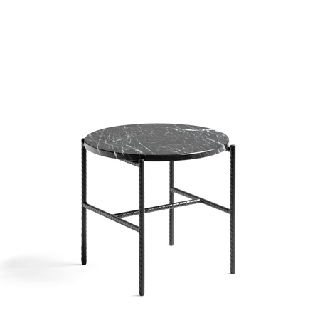 Hay Rebar Round Side Table Soft Black, Ø: 45 cm / H: 40.5 cm