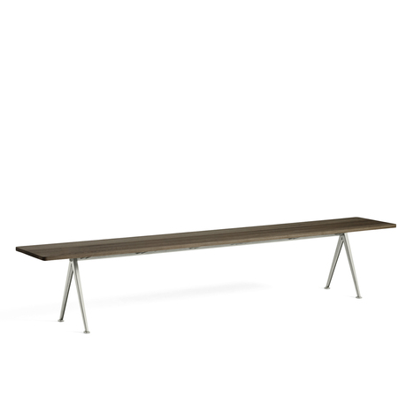 Hay Living Pyramid Bench 12 B: 250 cm , Eiche geräuchert, Stahl pulverbeschichtet beige