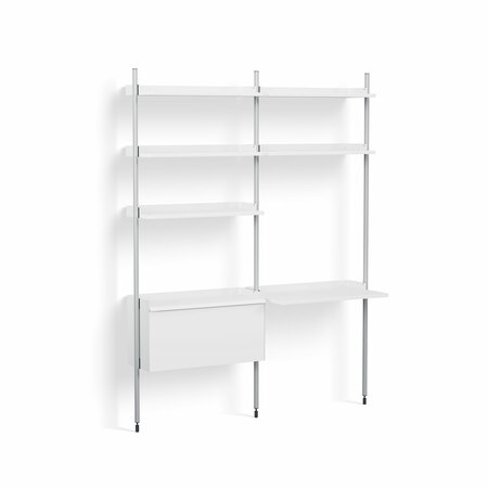 Hay Accessoires Pier System 12 2 Columns Weiss, Stahl klar eloxiert