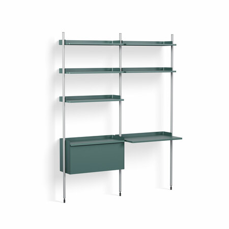 Hay Accessoires Pier System 12 2 Columns Blau, Stahl klar eloxiert
