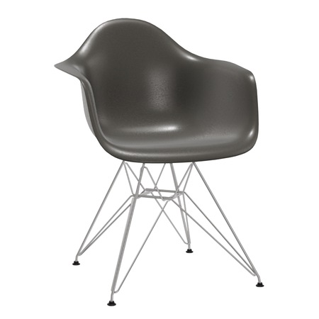 Vitra Eames Fiberglass Armchair DAR 05 Sea Foam Green, Glanzchrom 01, Gleiter basic dark für Teppichboden 04