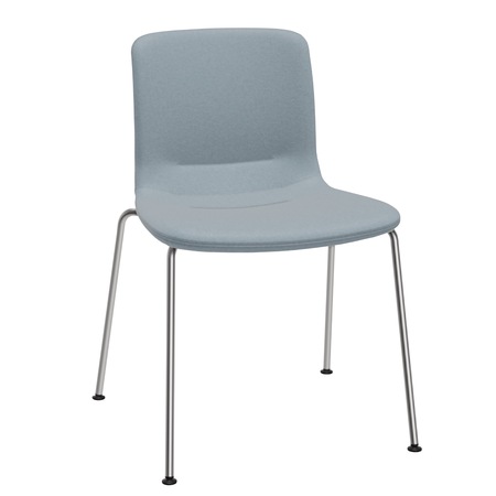 Vitra HAL Soft Tube stackable Lichtblau-Eisblau 12 - Plano, Glanzchrom 01, Gleiter für Teppichboden 04