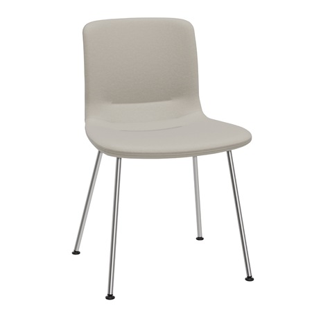 Vitra HAL Soft Tube Pergament-Cremeweiss 03 - Plano, Glanzchrom 01, Gleiter für Teppichboden 04