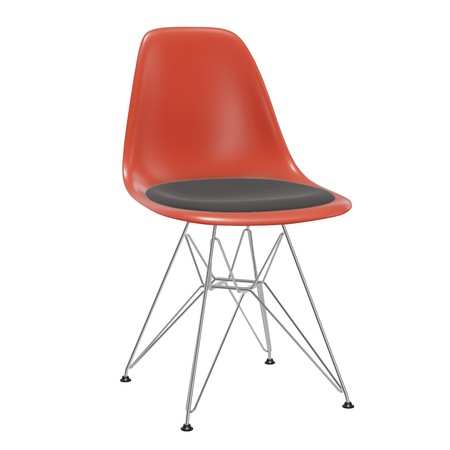 Vitra Eames Plastic Side Chair DSR mit Sitzpolster