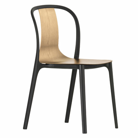 Vitra Belleville Chair Wood Eiche natur 10, Gleiter für Teppichböden