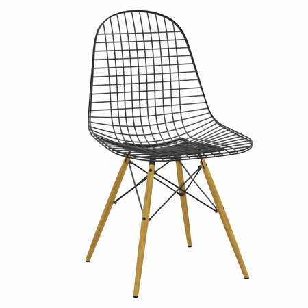 Vitra Wire Chair DKW Ahorn gelblich 02, Gleiter basic dark für Teppichboden 04