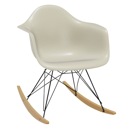 Vitra Eames Fiberglass Armchair RAR ohne Sitzpolster 01 Parchment, Basic Dark 30 pulverbeschichtet (glatt), Ahorn gelblich 02