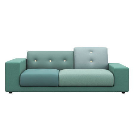 Vitra Polder Compact The Sea Greens - Stoffmix, niedrige Armlehne links / sitzend rechts