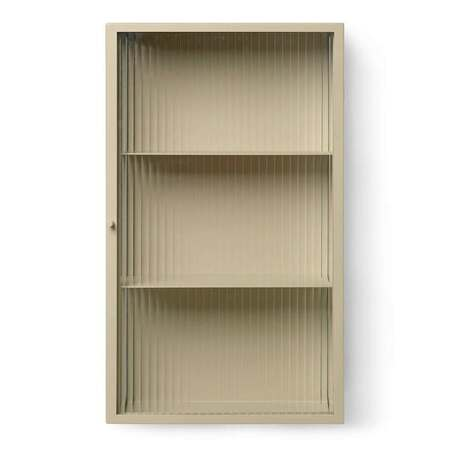 Ferm Living Haze Wall Cabinet - Reeded Glass Stainless Steel