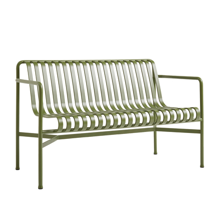 HAY Living Palissade Dining Bench Olive, Mit Armlehnen