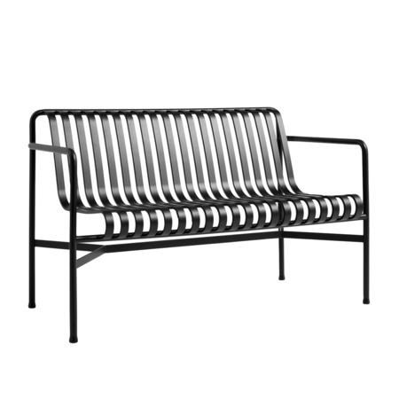 HAY Living Palissade Dining Bench Anthrazit, Mit Armlehnen
