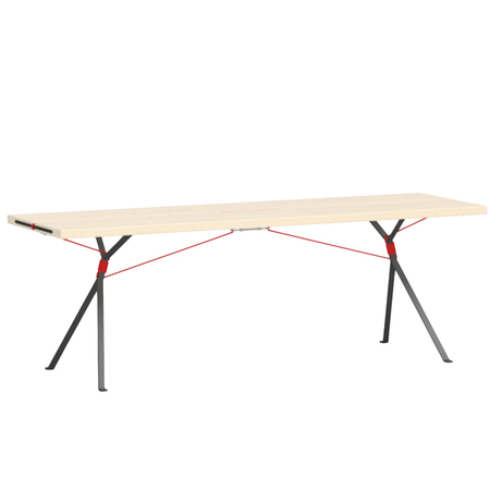 Nils Holger Moormann Kampenwand Tisch Stahl gewachst, Rot