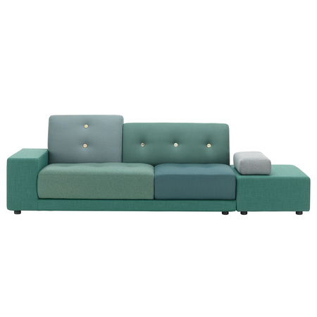 Vitra Polder Sofa The Earth Reds - Stoffmix, Armlehne links / sitzend rechts, Hell