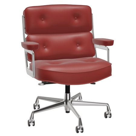 Vitra Lobby Chair ES 104 Red Stone 22 - Leder, Rolle hart gebremst für Teppichboden 02