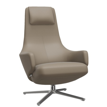 Vitra Repos / Filzgleiter für Hartboden Sand 71 - Leder Premium F, Aluminium poliert 03, H: 40 cm