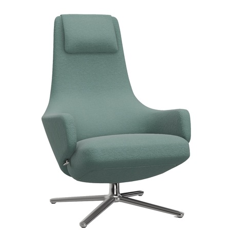 Vitra Repos / Filzgleiter für Hartboden Zartblau-Smaragd 27 - Dumet, Aluminium poliert 03, H: 40 cm