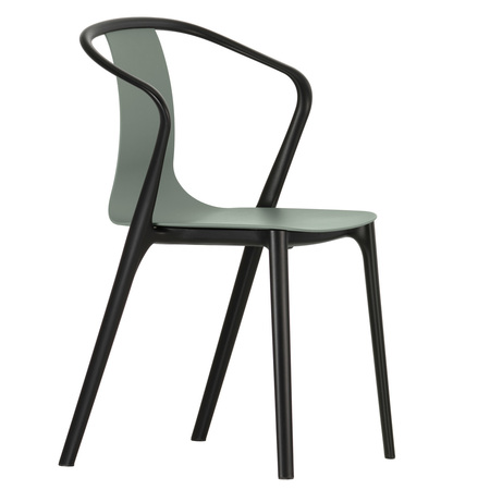 Vitra Belleville Armchair Plastic 94 Moosgrau, Gleiter für Teppichboden 04
