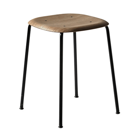 HAY Living Soft Edge 70 Eiche geräuchert, Kunststoffgleiter, Stahl pulverbeschichtet schwarz