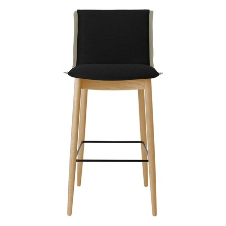 Carl Hansen & Søn Barhocker 'Embrace E006' Anthrazit 0180 - Hallingdal 65, Eiche geseift, Weiss