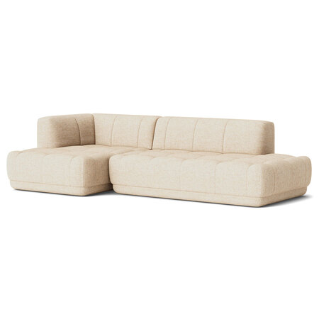HAY Living Quilton Chaise Longue Module Left Armrest B: 109 cm , Achatgrau 121 Fjord