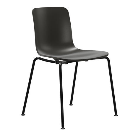 Vitra HAL RE Tube Stackable 12 Tiefschwarz RE , Basic Dark 30 pulverbeschichtet (glatt), Gleiter basic dark für Teppichboden 04