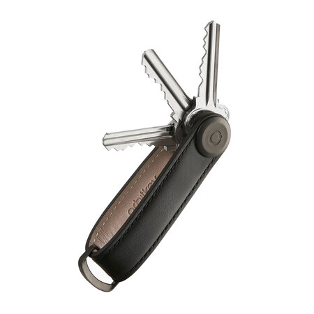 Orbitkey Leather Key Organiser Navy-Tan
