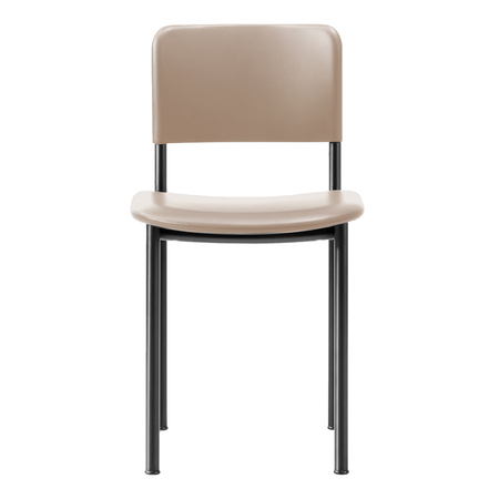 Fredericia Plan Chair - Fully upholstered Dark Clay 320 - Omni, Stahl gebürstet