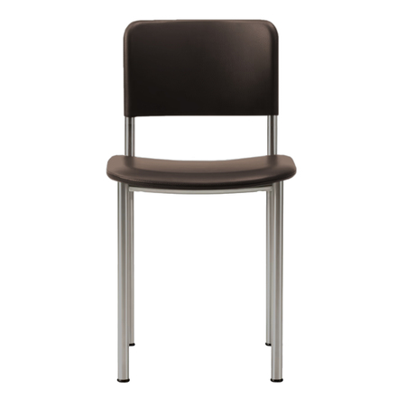 Fredericia Plan Chair - Fully upholstered Dark Clay 320 - Omni, Stahl gebürstet